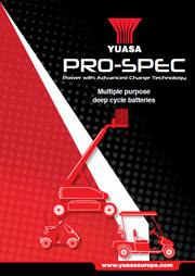 Yuasa työkoneakku -esite