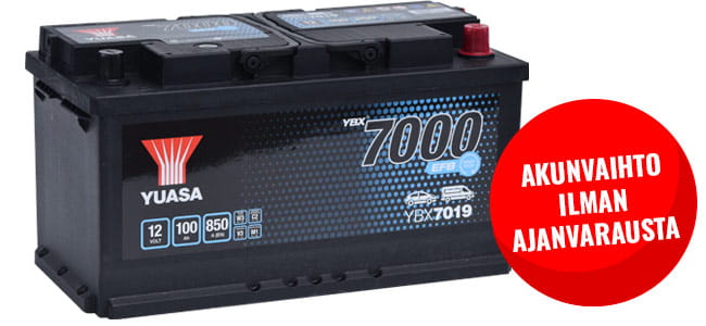 Akunvaihto ilman ajanvarausta