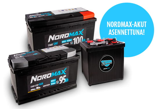 Nordmax akut pohjolan oloihin, akkujen asennuspalvelu