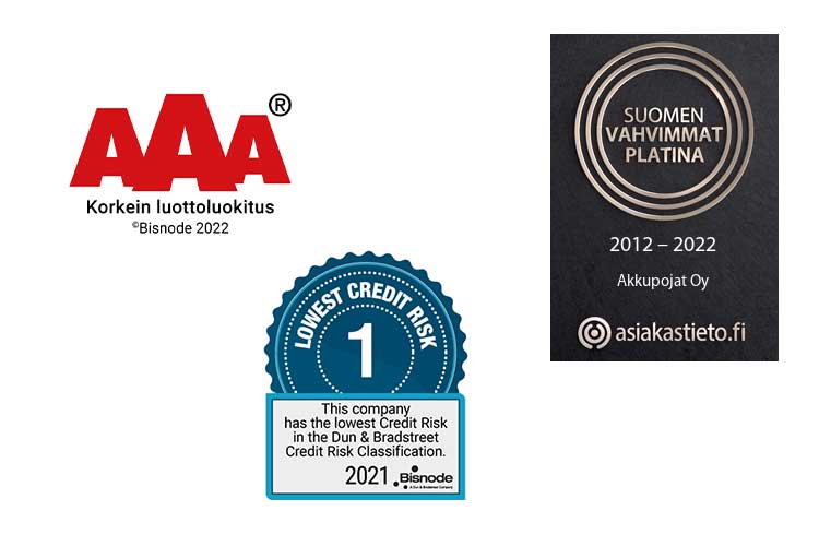 Luotettava kumppani, vahvin luottoluokitus