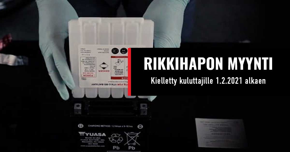 Rikkihapon myynti, rikkihapon myynti kielletty kuluttajille