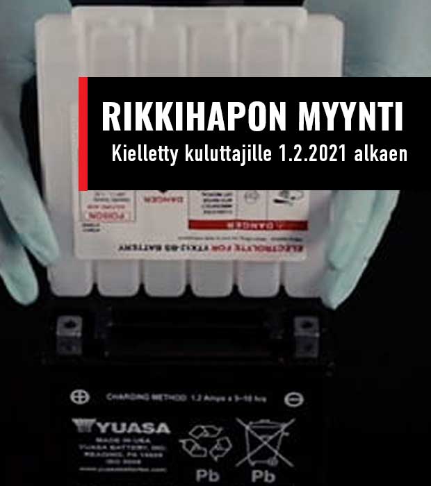 Rikkihapon myynti, rikkihapon myynti kielletty kuluttajille