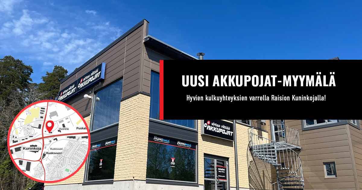 uusi akkupojat myymälä raisio, kuninkoja