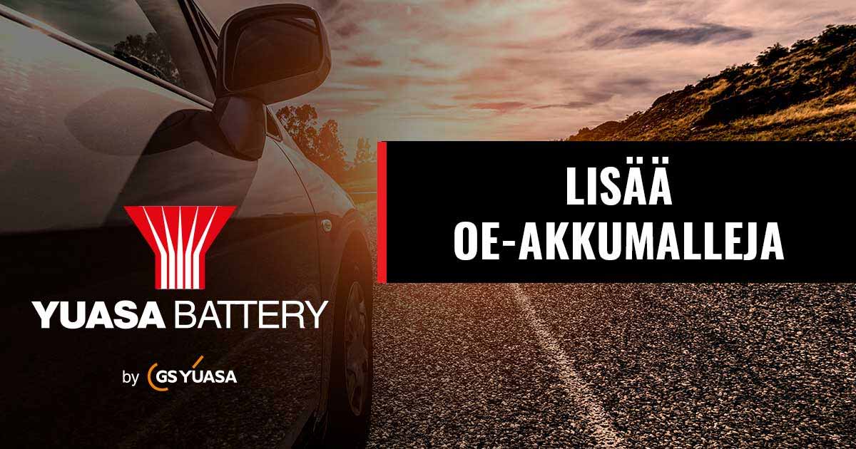 Yuasa lisää autojen oe-akkumallejaan