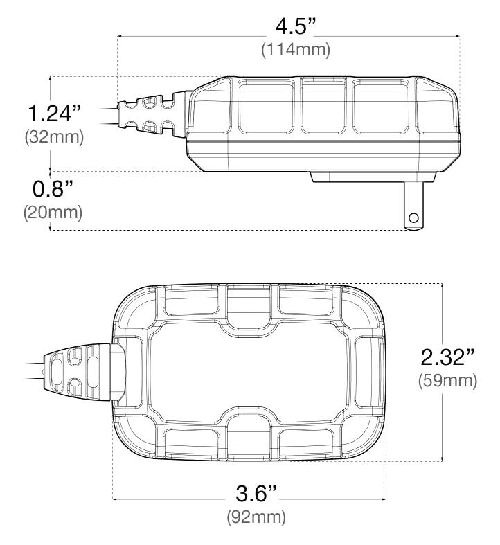 Genius 1-sarjan akkulaturi mitat
