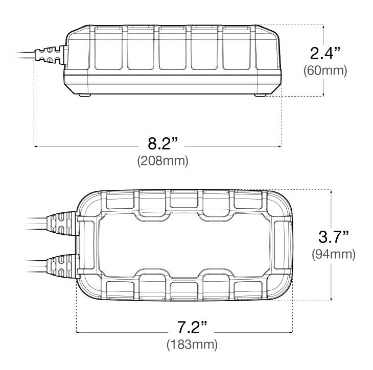 Genius 10-sarjan akkulaturi mitat