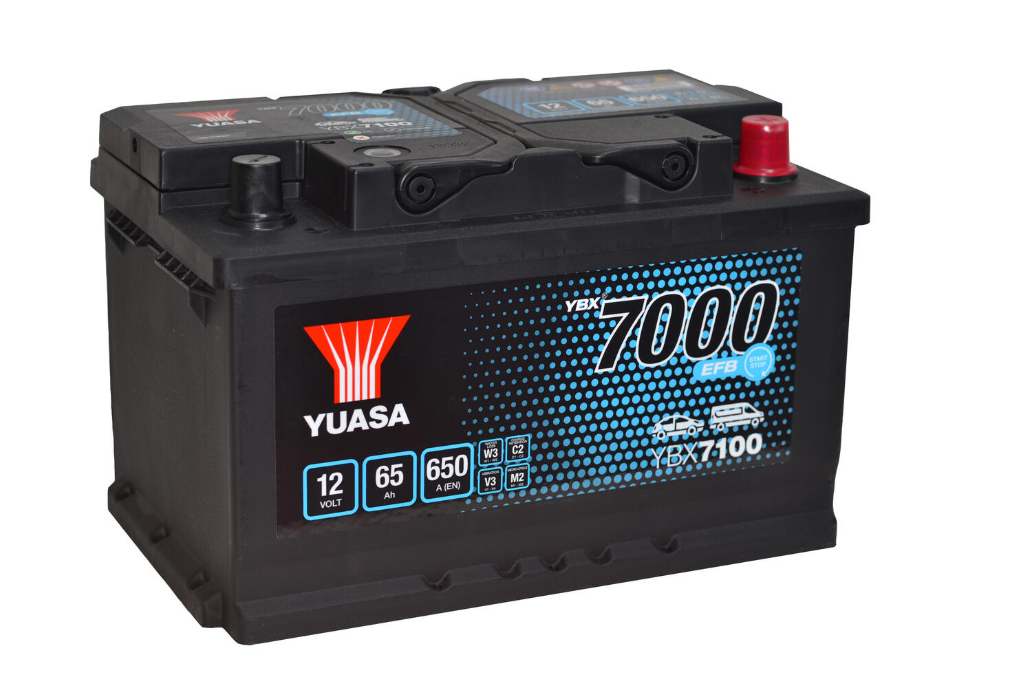 YBX7100 Käynnistysakku 12 V 65 Ah 650CCA