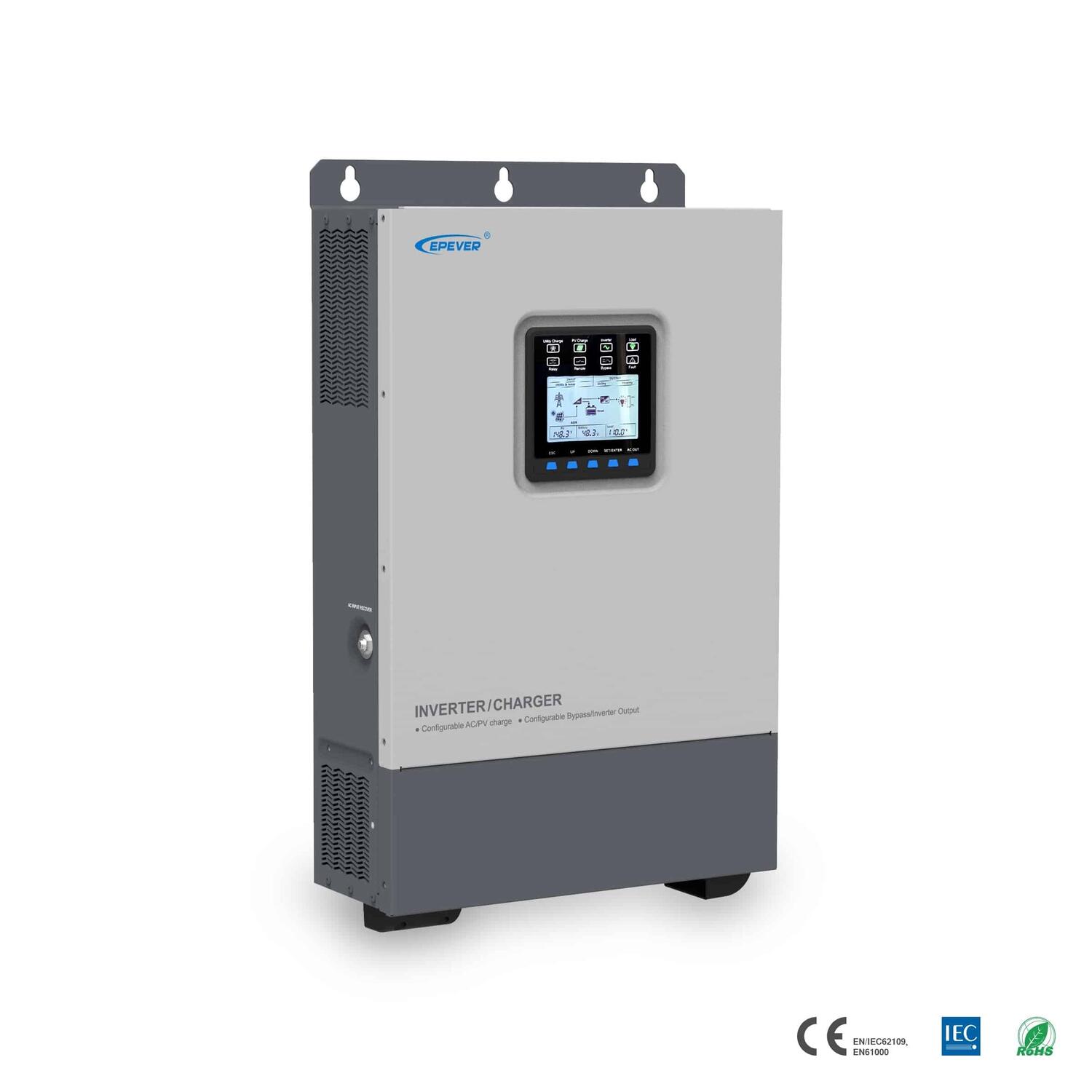 Yhdistetty lataussäädin/invertteri/akkulaturi