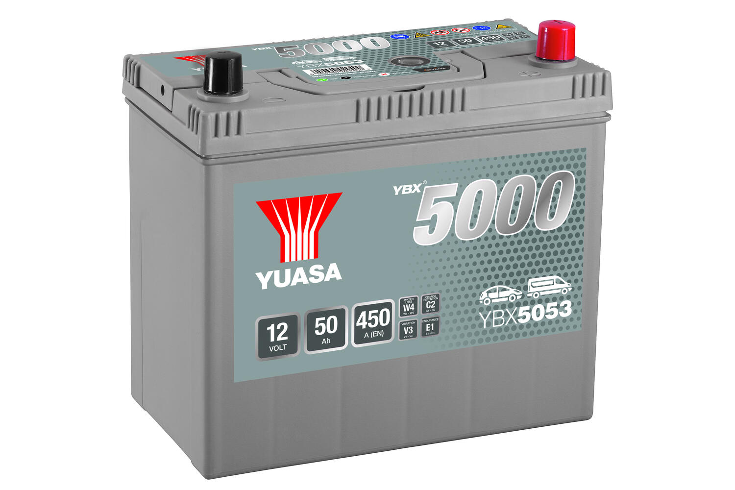 Yuasa YBX5053 Käynnistysakku 12 V 50 Ah 450CCA