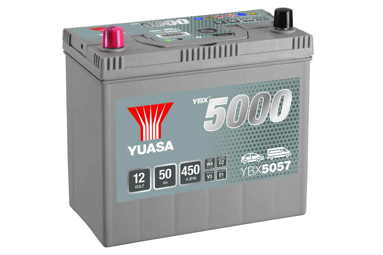 Yuasa YBX5057 Käynnistysakku 12 V 50 Ah 450CCA