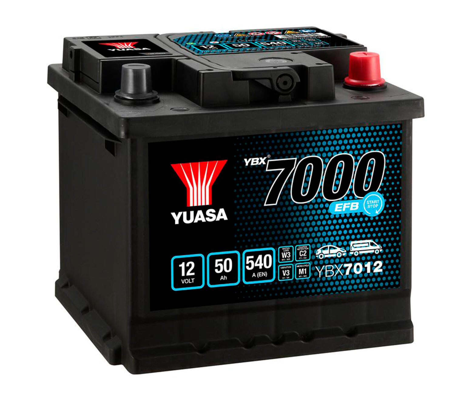 Yuasa YBX7012 Käynnistysakku 12 V 50 Ah 540CCA